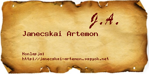 Janecskai Artemon névjegykártya